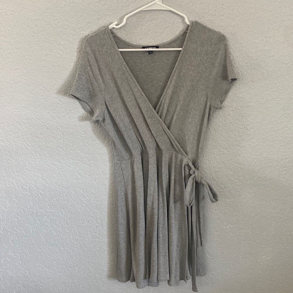 Express faux tie skater dress